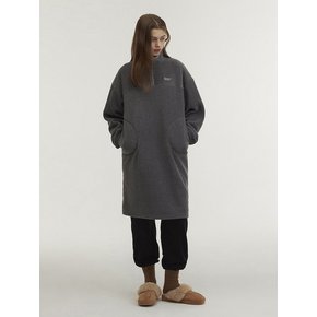 Half Zipup Fleece Dress_Charcoal