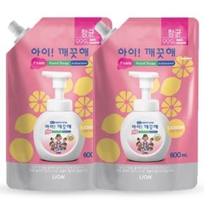 아이깨끗해 레몬향 리필 600ml x2개/핸드워시 대용량