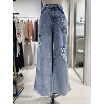 에고이스트 [여주점] 디스트로이드 와이드 데님 팬츠 ES2DP963