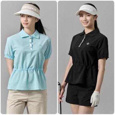 빈폴골프 SS25 여성 서커 변형칼라 반팔 티셔츠 2종택1 (BJ5542A33)