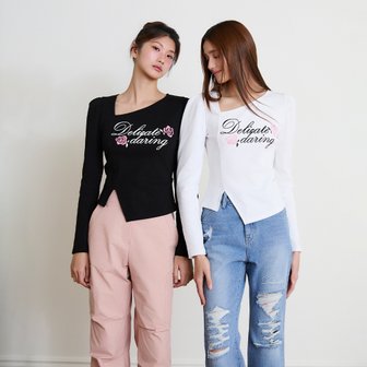 에고이스트 [시흥점] 여성 언발 넥 프린팅 긴팔 티셔츠 ( ES2OTL51)