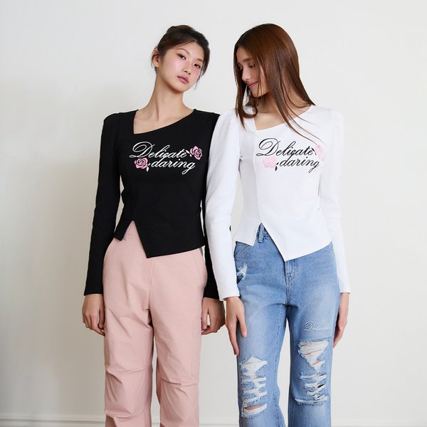 [시흥점] 여성 언발 넥 프린팅 긴팔 티셔츠 ( ES2OTL51)