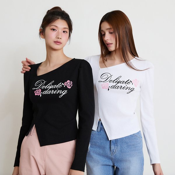 [시흥점] 여성 언발 넥 프린팅 긴팔 티셔츠 ( ES2OTL51)