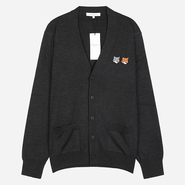 [시흥점] 6S OM051CFKT1181 P190 더블 폭스 헤드 가디건 앤트러사이트