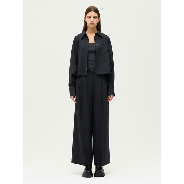 배색 밴딩 와이드 팬츠 EMQ1WPT010