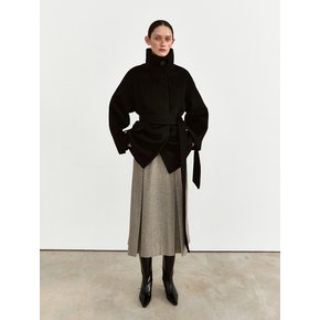 TWW BABYWOOL HIGH NECK HALF COAT _2COLORS