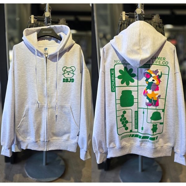 [시흥점] 시그니처 부클베어 오버핏 후드집업(남여공용)/JGET40903LG