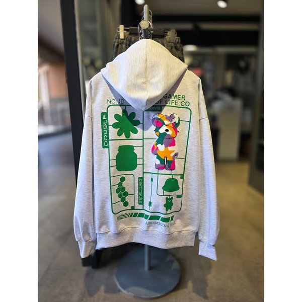 [시흥점] 시그니처 부클베어 오버핏 후드집업(남여공용)/JGET40903LG