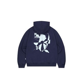 LOOSE FIT PRINT-HOODIE [NAVY]