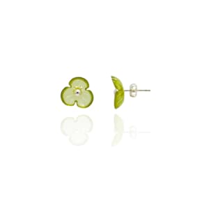 Green Daisy Silver Earring Ie209 [Silver]