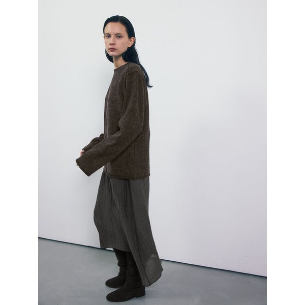 [리퍼브]Sheer Layering Dress_Charcoal