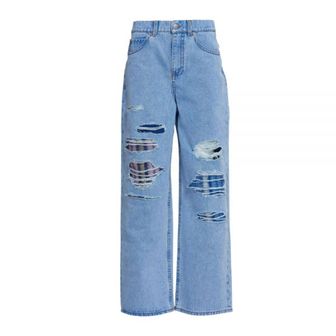 마르니 마르니 TROUSERS (PAJD0037LY USCU83 BDB20) (라이트 블루 데님 및 모헤어 와이드 트라우