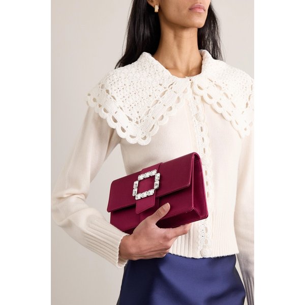 메이캡주 크리스탈 장식 새틴 클러치 46376663162935259