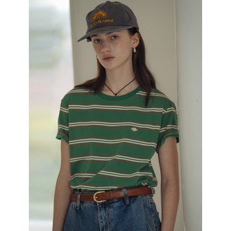 틸아이다이 Multi stripe cotton t-shirt_Green