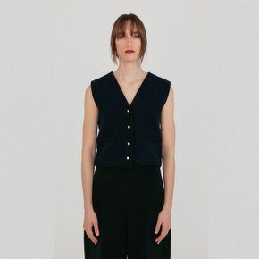 ZITA V-neck Knit Vest - Navy