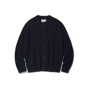 DTO Wappen Crewneck Wool Cardigan_Dark Navy