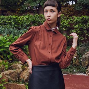 Round Collar Lauren Blouse_Brown