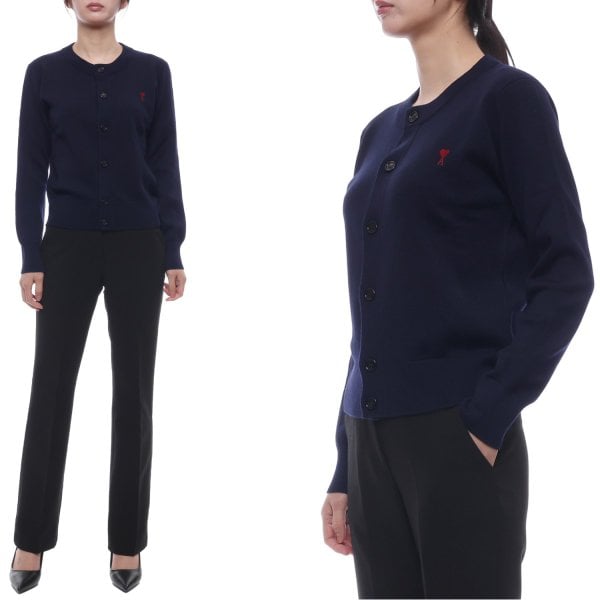 [부산점] 25FW 여성 하트 로고 울 가디건 (FKC361 001 414 25F)