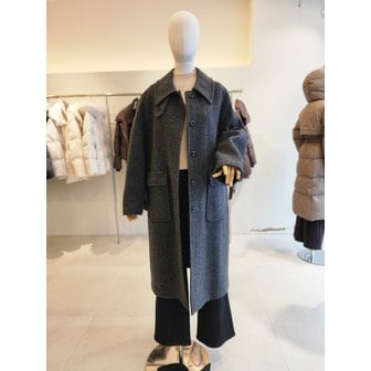 JJ지고트 [여주점] [JJ 지고트] 여성 울 헤링본 히든버튼 발마칸 코트 GRBA0CTR31