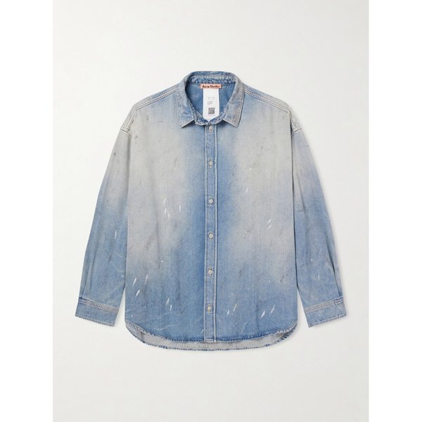 페인트 스플래터 디스트레스드 데님 셔츠 46376663162969976