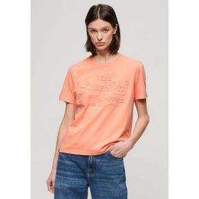 4428511 Superdry EMBOSSED - Print T-shirt papaya punch pink