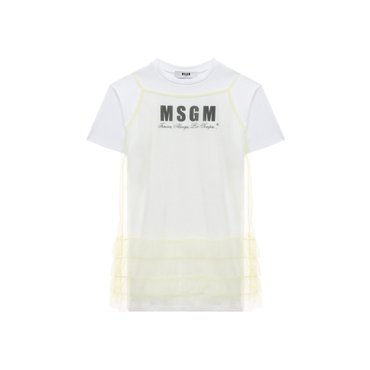 MSGM 24SS 키즈 로고 코튼 원피스 S4MSJGDR125 00136