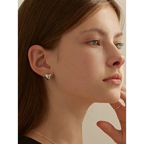 [연말 스페셜 6mm+10mm 진주귀걸이 증정] Volume heart earring