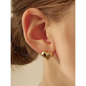 [연말 스페셜 6mm+10mm 진주귀걸이 증정] Volume heart earring