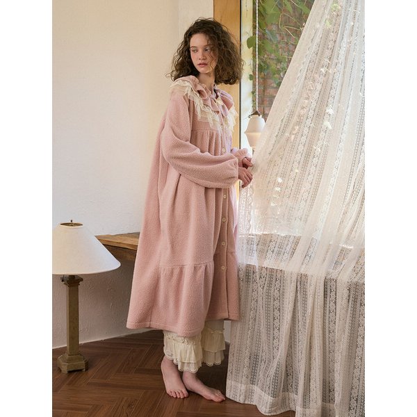 뽀네즈 긴팔 원피스 핑크 (보아털)