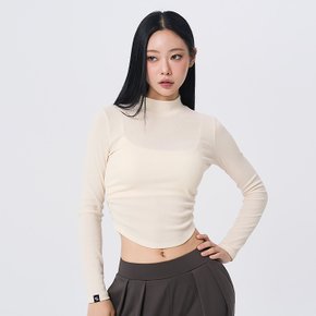 리브드 셔링 모크넥 크롭 롱슬리브 (XFL4TU1123)