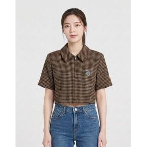 체크패턴 집업 반팔 자켓 RB34WJCM33Z_P415387788