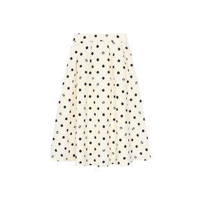 logo dot pintuck long skirt- U1F12WSK040