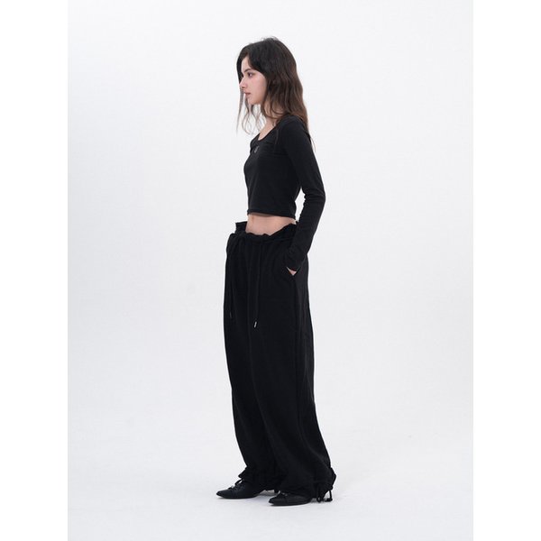 Cutting Sweat Pants / 컷팅 스웨트 팬츠 [Black]