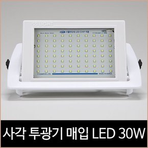 에스에스라이트 사각투광기 매입주광색8000k LED30w