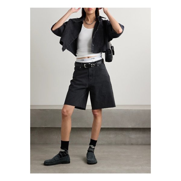 하프보이 크롭 디스트레스드 데님 셔츠 1647597325512765