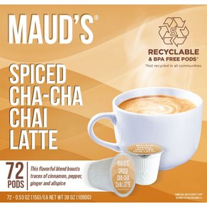 MAUDS마우드즈 Spicy Chai Latte 2041.2g solar 커피 cups. 100% Arabica 커피 roasted in LA