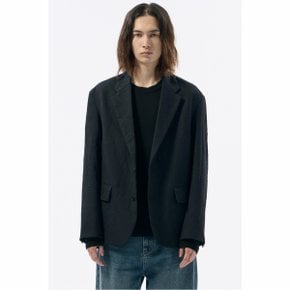 Navy Relaxed Fit Creased Jacket_CWJAW24864NYD