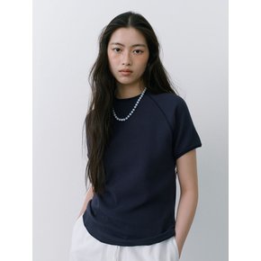 [재입고] ESSENTIAL WAFFLE JERSEY TOP - NAVY