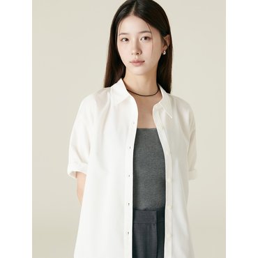 로엠 링클프리 반팔 롤업 셔츠_RMYWF38RT1