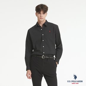 [U.S. POLO ASSN.]  남성 코튼 클래식 셔츠_BLACK