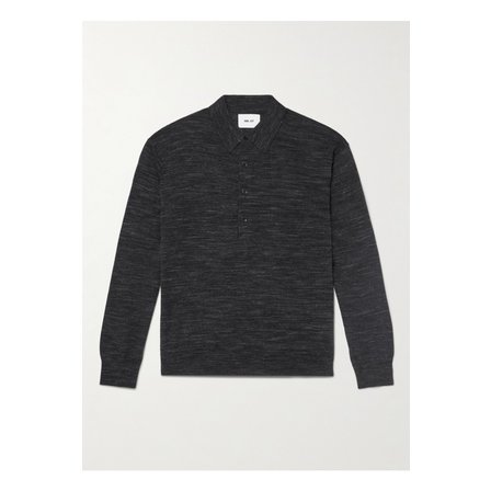 NN07 NN.07 레이몬드 60010 스페이스 다이 울 폴로 셔츠 블랙 46376663162896314