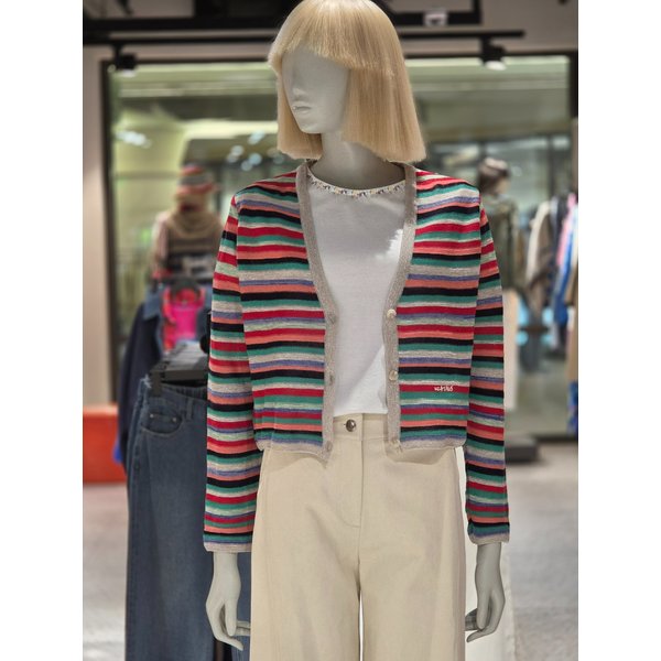 [파주점] 스트라이프 린넨 브이넥 가디건 BAKCA2631-MU