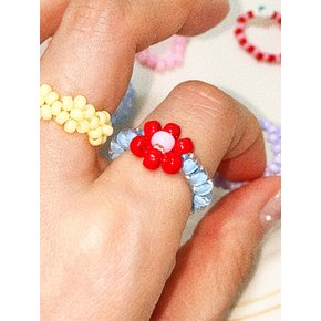 Red Bell Bold Beads Ring 비즈반지