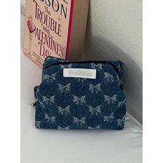 파이브띵즈 Ribbon Denim Ball Pouch