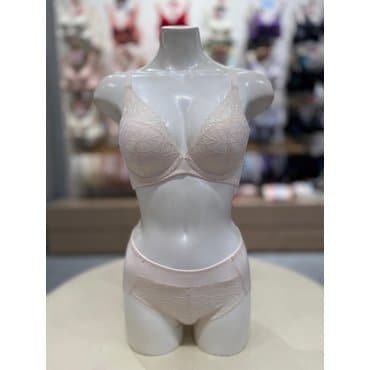 트라이엄프 크림 레이스 풀컵 딥브이 브래지어 햄팬티 세트(TEWBR172TEWBP172CRM)