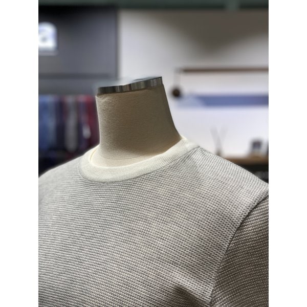 [시흥점] S/S 그레이 배색 짜임 니트 (RRAMKT06A)