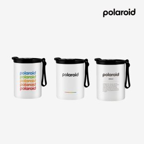 폴라로이드 실리콘 스트랩 스텐컵 텀블러 400ml 손잡이 보온 보냉 스테인리스 텀블러