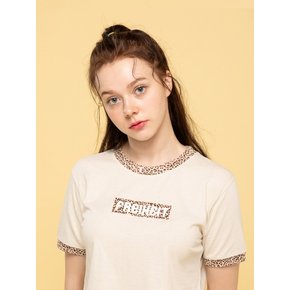 LEOPARD POINT T-SHIRT (BEIGE)