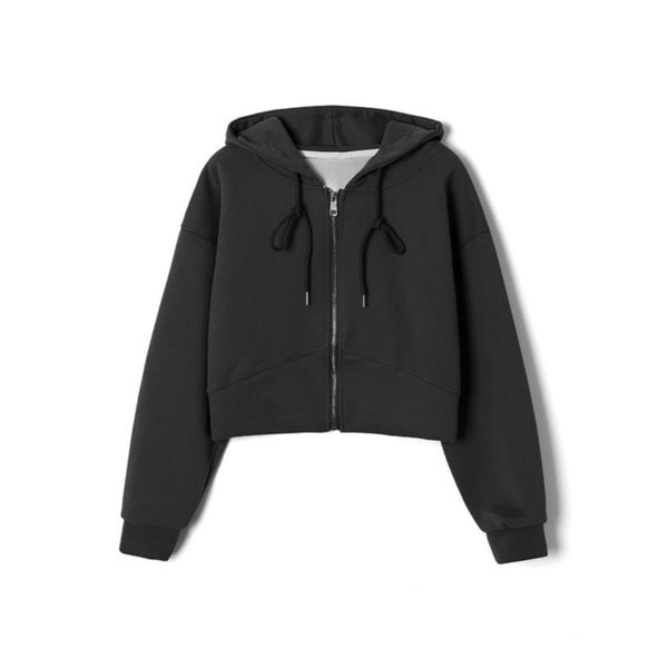 여성 크롭 후드 집업 (BLACK) (HBALT52)