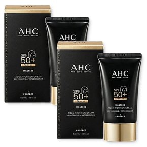 자외선차단 썬크림 AHC 마스터즈 아쿠아 선크림 50ml 2개
